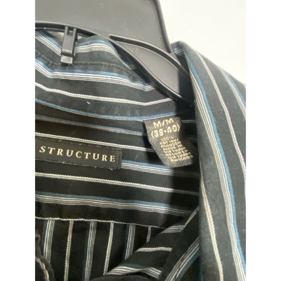 STRUCTURE Stripped Men Dress Shirt Size M - Picture 6 of 9
